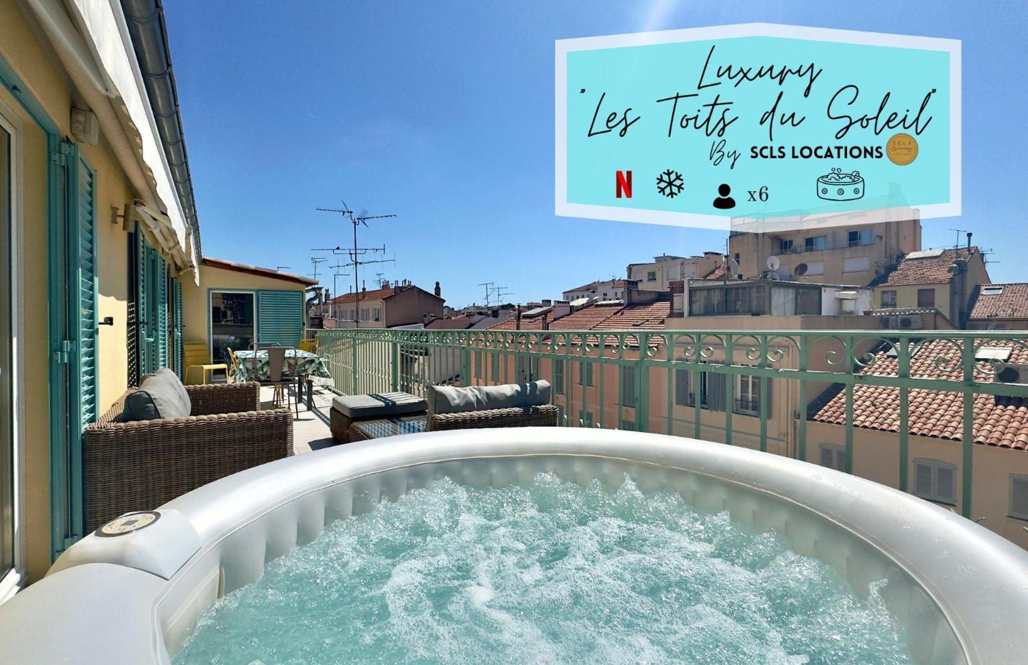 Luxury "Les Toits Du Soleil" - Magnifique Appartement Avec Terrasses Et Jacuzzi - Centre De Cannes - By Scls Locations Buitenkant foto